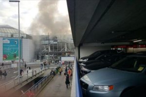 شاهد فيديو انفجارات مطار بروكسل في بلجيكا